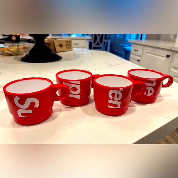Supreme Stacking Cups Set of 4 Red SS18 LIMITED 100% Authentic. - Picture 3 of 8